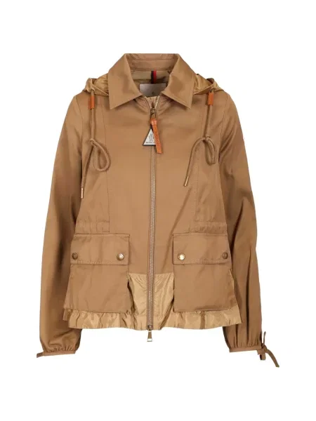 Geacă Moncler cu glugă maro