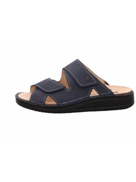 Klapki Finn Comfort skórzane niebieskie
