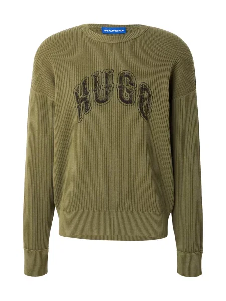 HUGO Pulover Showdy oliv negru