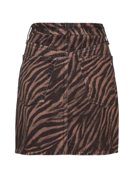 Fusta mini Rag & Bone cu imagine cu model zebră maro