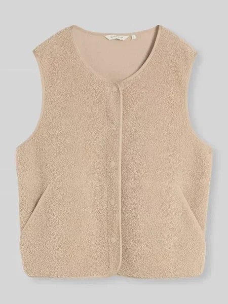 Kamizelka w teddy-looku o kroju regular fit Tom Tailor beżowa