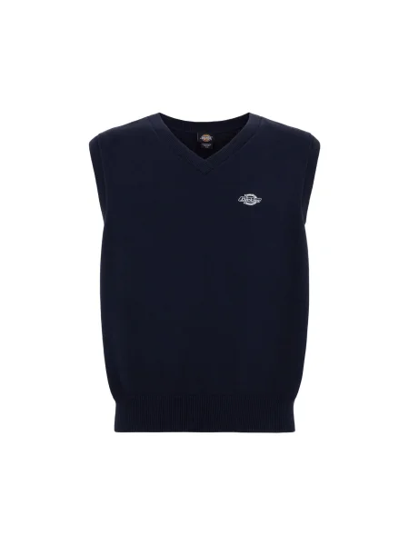 DICKIES Brezrokavnik Summerdale mornarska / off-bela bela