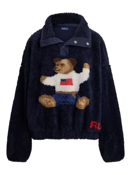 Chiloți Polo Ralph Lauren din țesătură twill cu autograf cu glugă albastru