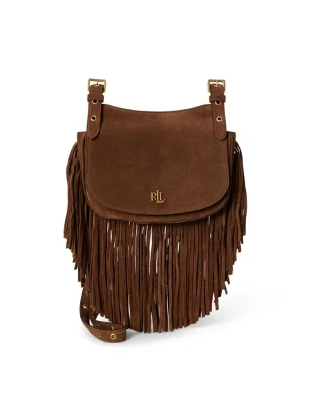 Lauren Ralph Lauren torebka crossbody zamszowa brązowa