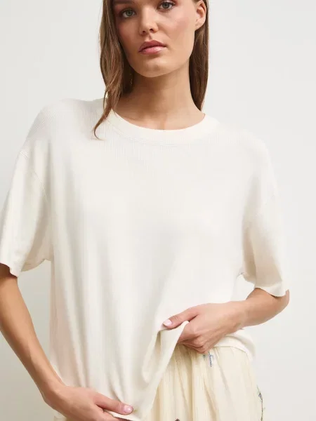 Medicine πλεκτό t-shirt γυναικείο με μπεζ