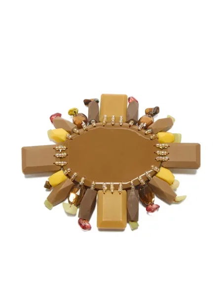 Brosa Maliparmi cu mărgele maro