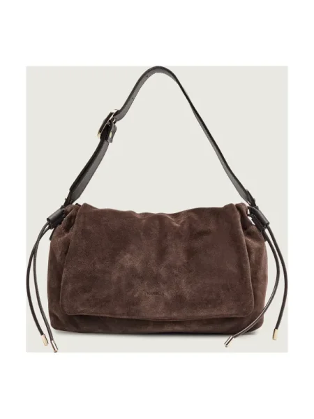 Marella Geantă pe umăr MLACARDATO | piele întoarsă maro