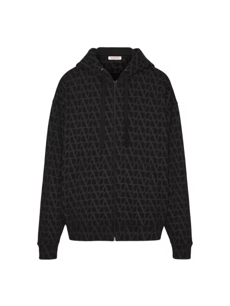 Bluza z kapturem Valentino Garavani z kapturem z nadrukiem czarna