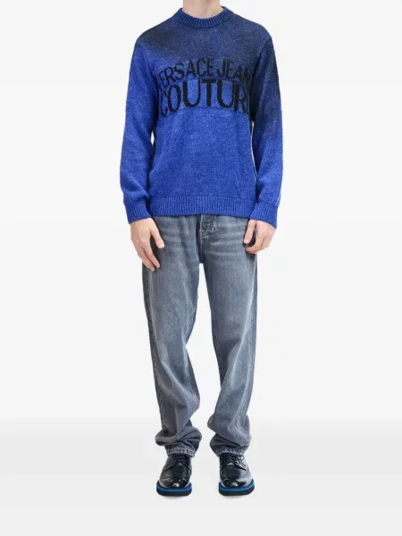 Svetr Versace Jeans Couture s autogramem modrý