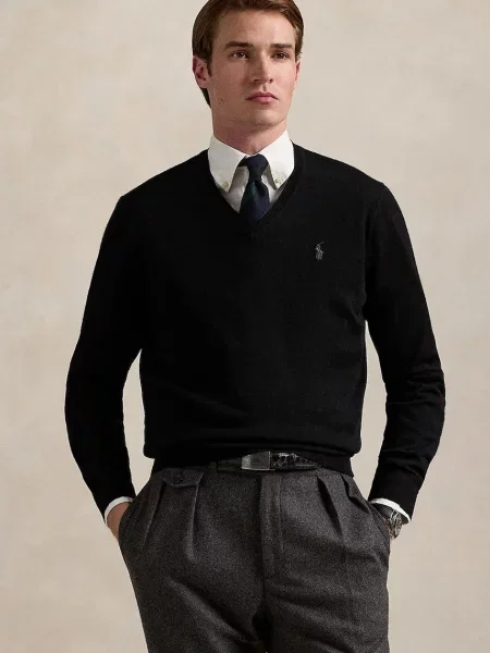 Polo Ralph Lauren pulover pentru bărbați din lână negru