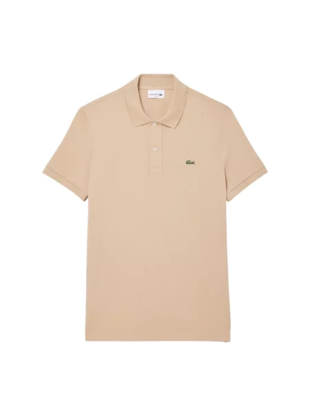 Koszulka polo o kroju slim fit z czystej bawełny Lacoste beżowa