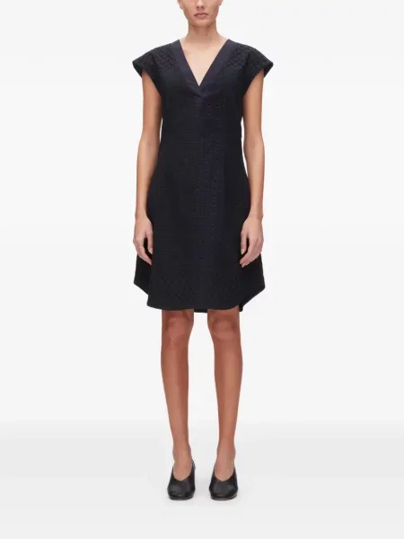 Rochie mini 3.1 Phillip Lim cu decolteu în V de costum mini albastru