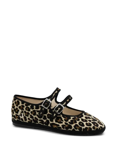 Balerini Gondolina cu model leopard din dantelă maro