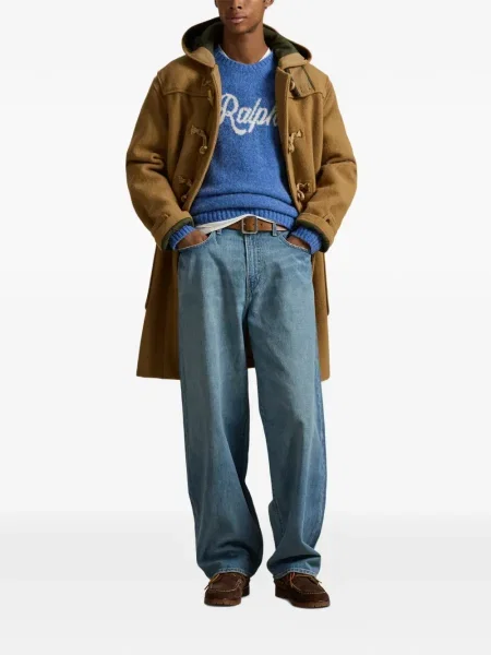 Krótka czapka z daszkiem Polo Ralph Lauren w jodełkę jednorzędowa niebieska