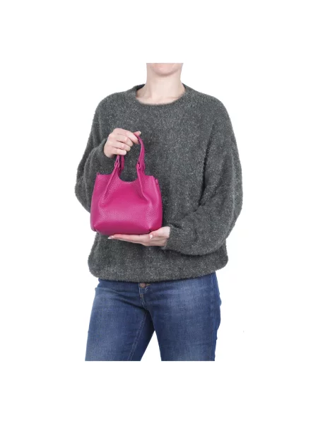 Shopperka Gianni Chiarini skórzana różowa