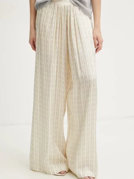 Forte Forte pantaloni femei lat high waist pants bej