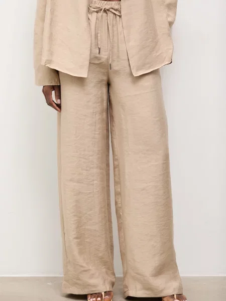 Answear.LAB hlače za žene s lyocellom bež