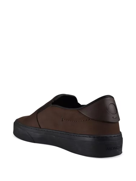 Pantofi loafer Moncler cu autograf maro