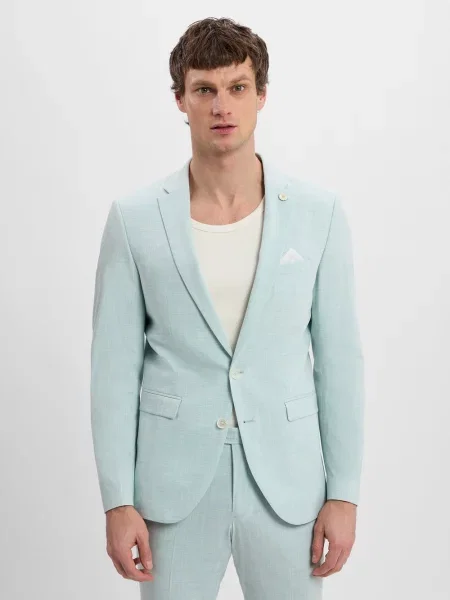Finshley & Harding London marynarka garniturowa Brixdon Mężczyźni Slim Fit jednolity 44 zielony