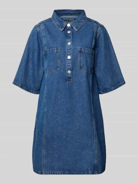 Sukienka jeansowa z na piersi model Mola' Lollys Laundry niebieska