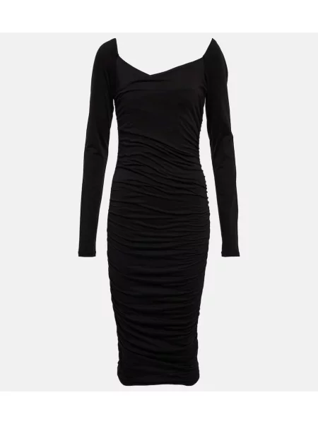 Zamatové oblekové midi šaty Velvet po kolená čierna