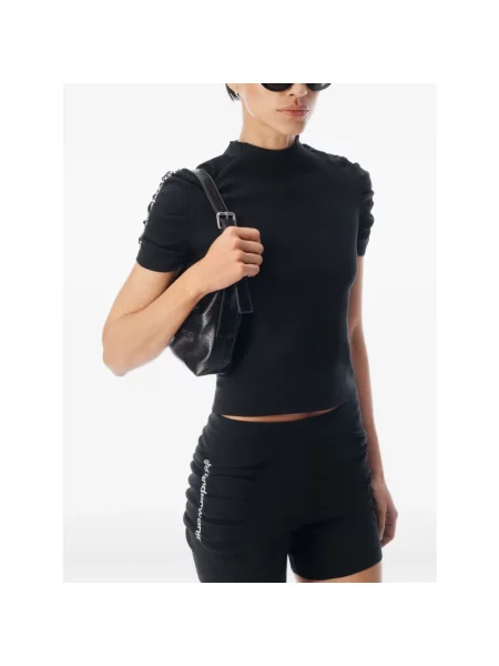 Sweter Alexander Wang z krótkim rękawem czarny