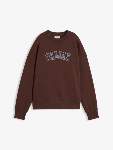 Bluza oversize z mieszanki bawełny brązowa