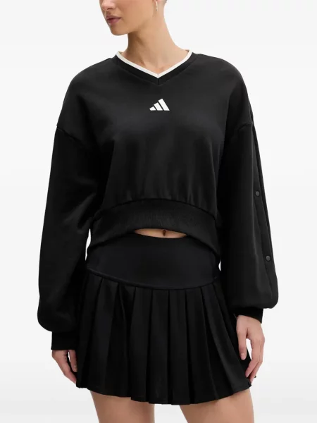 Ριγέ τρέξιμο μπλούζα Adidas από διχτυωτό κόκκινο