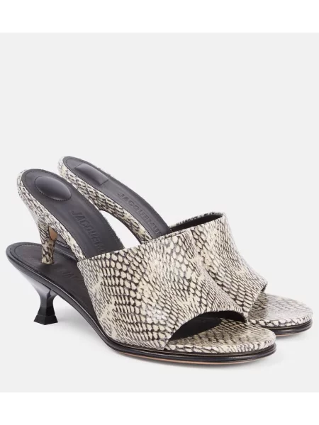 Papuci tip mules Jacquemus din piele cu model piele de șarpe