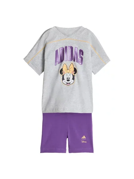 ADIDAS SPORTSWEAR Sportski komplet Adidas x Disney Minnie Maus siva melange / ljubičasta / svijetlonarančasta crna