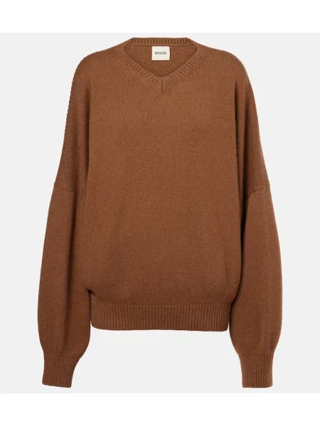 Pulover Khaite din cașmir maro