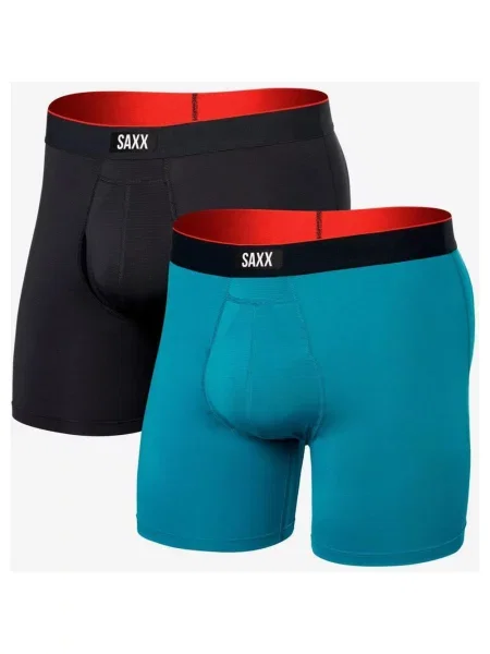 Bokserki SAXX Multi-Sport Mesh niebieskie 2 sztuki S czarne