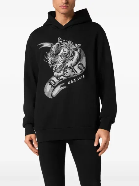 Hoodie Philipp Plein μαύρο