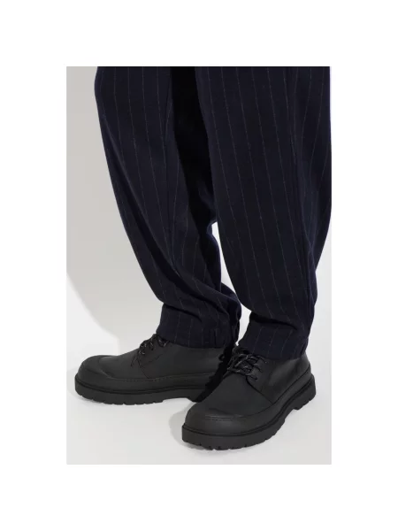 Botki Birkenstock sznurowane skórzane czarne