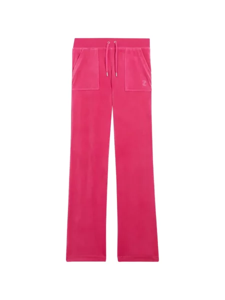 Pantaloni Juicy Couture din velur alergare roz