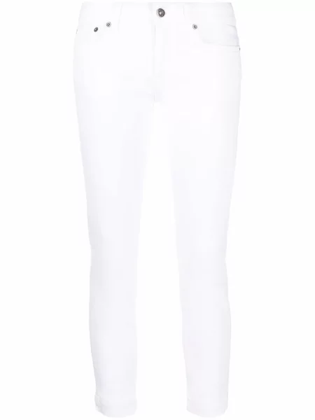 Jeansy Dondup o krotszym kroju białe