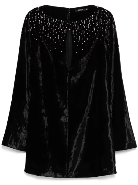 Rochie mini Amen de catifea scurtă de costum negru