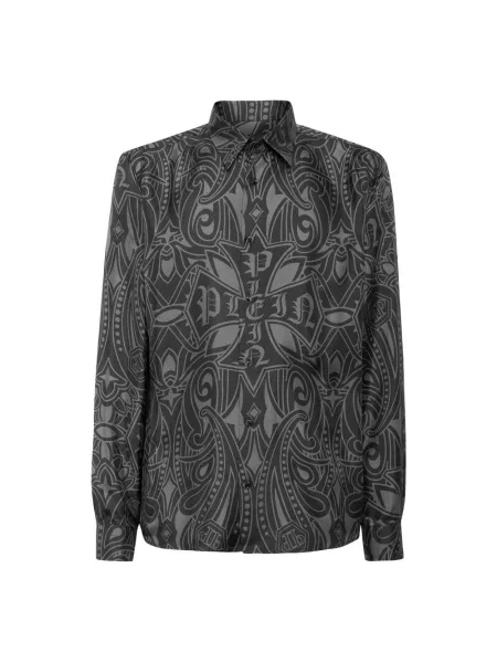 Jedwabna koszula Philipp Plein z nadrukiem