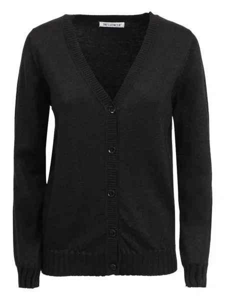 Influencer Geacă tricotată negru