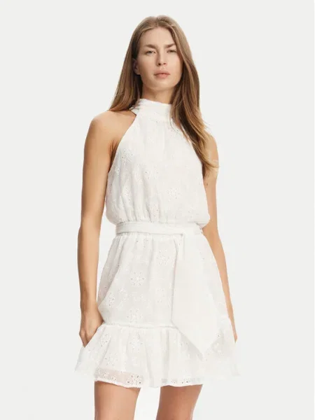 Рокля Guess DANILE къса разкроена бежово