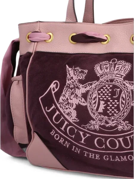 Τσάντα shopper Juicy Couture με αυτόγραφο μωβ