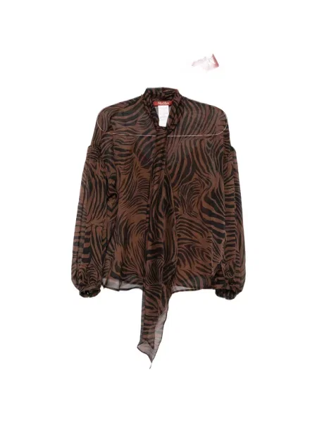 Cămașă Max Mara din satin maro