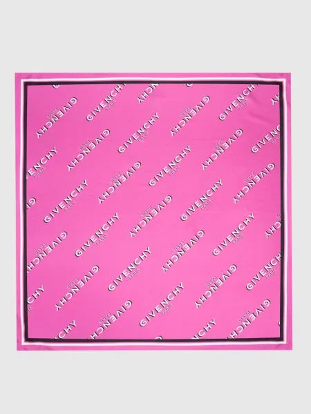 Хустка із шовку Shadow з контрастним логотипом Givenchy рожева