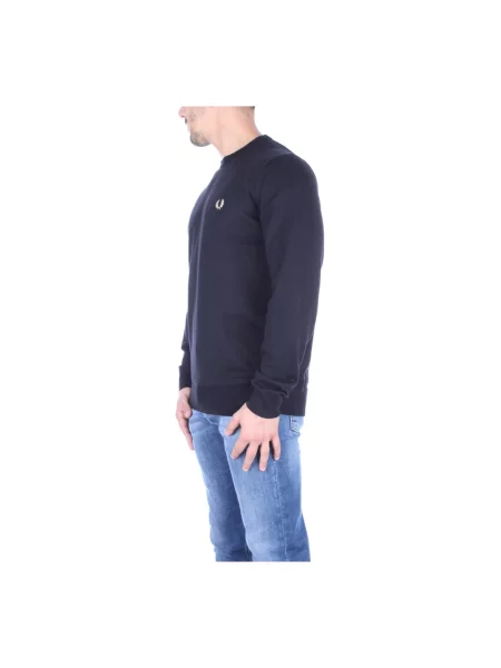 Lekka bluza Fred Perry klasyczna z dekoltem w kształcie litery U czarna