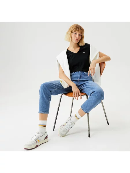 Lacoste футболка з V-вирізом чорна