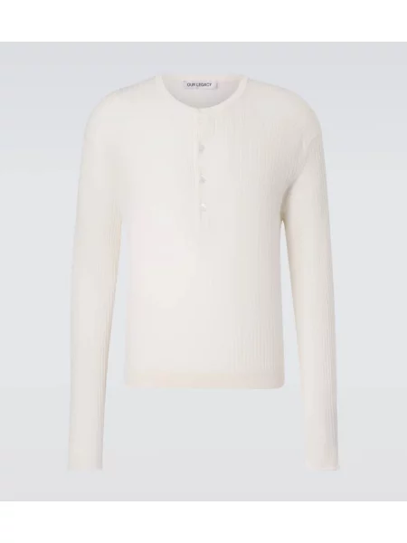 Pletená žebrovaná košile Our Legacy bílá