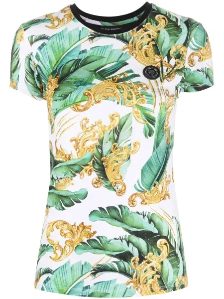 Tricou Plein Sport cu model floral cu imagine verde
