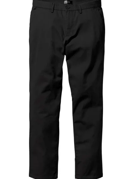 Spodnie chino Regular Fit Straight z czystej bawełny czarne