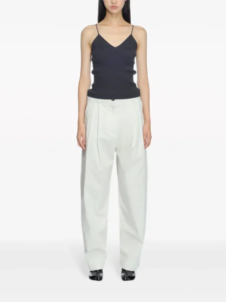Pantaloni Studio Nicholson plisate alb