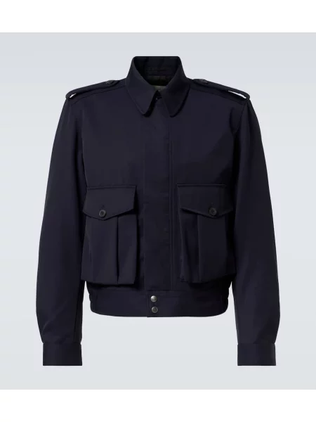 Geacă Dries Van Noten de lână albastru